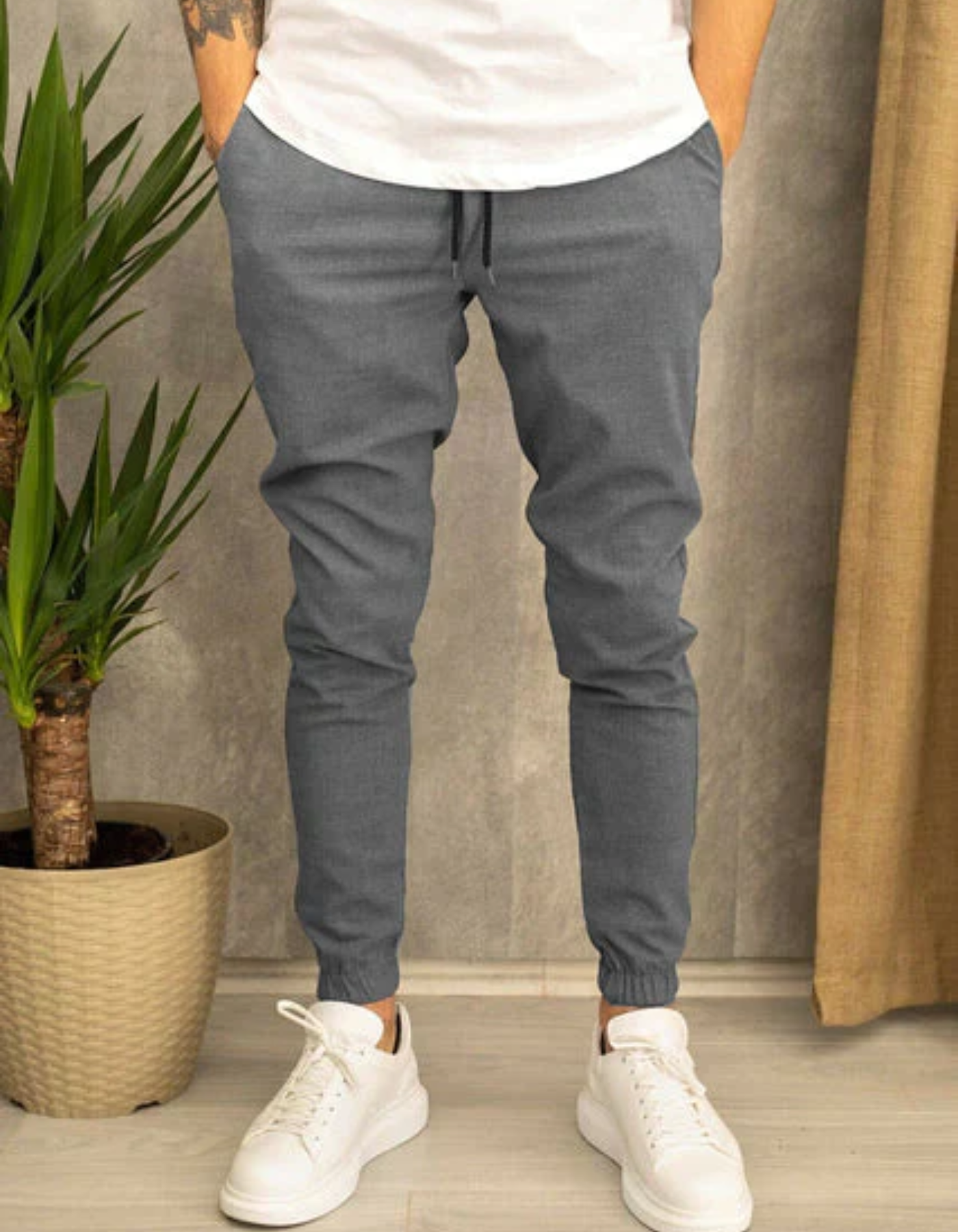 Ely | Herren Elegant Jogginghose | Grau