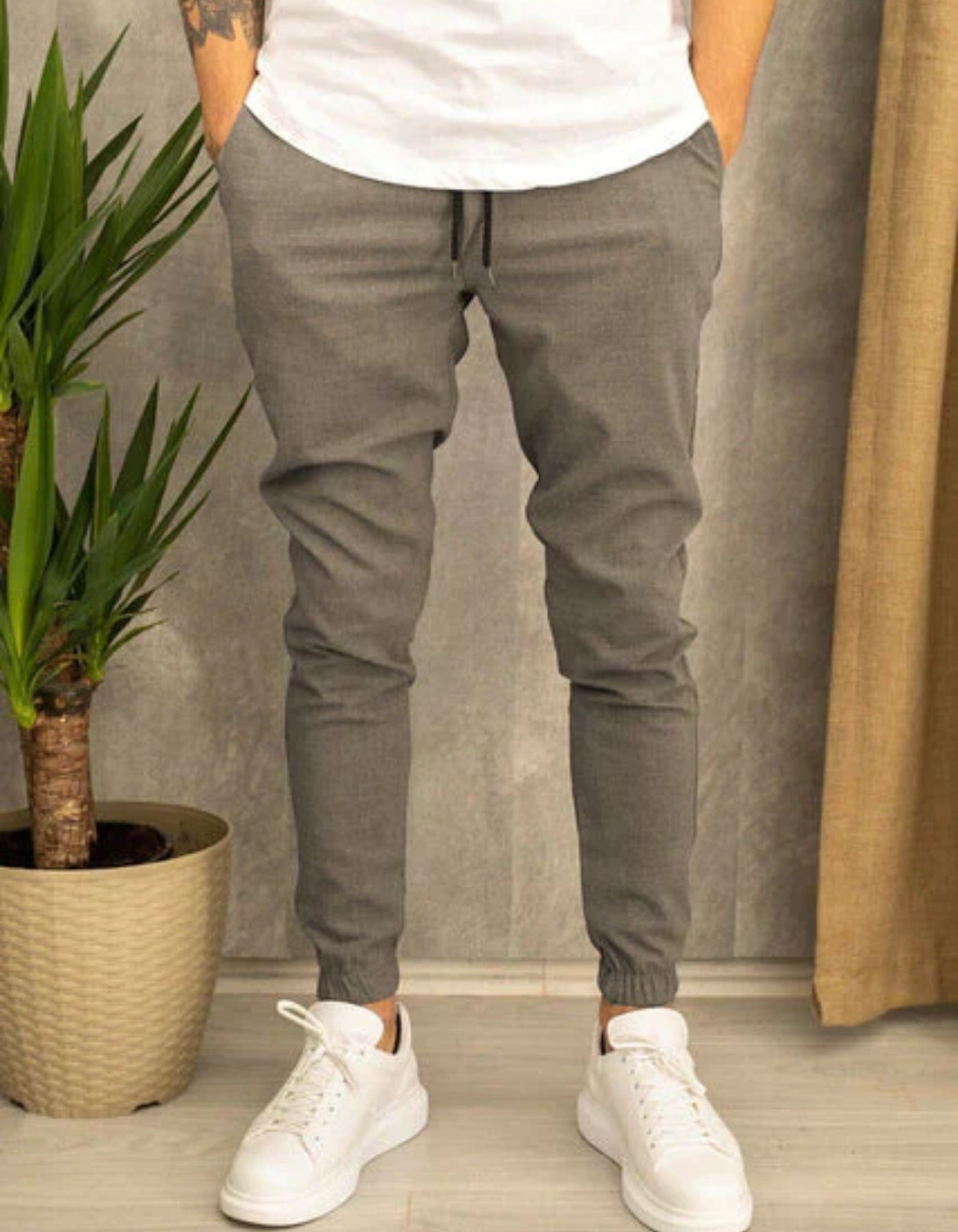 Ely | Herren Elegant Jogginghose | Grau