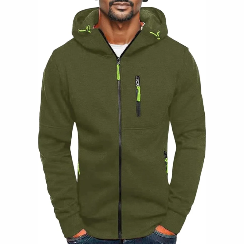 Danny | Herren Hoodie mit Reißverschluss | Schwarz Kapuzenpullover