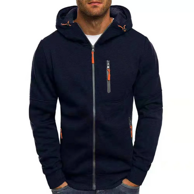 Danny | Herren Hoodie mit Reißverschluss | Schwarz Kapuzenpullover