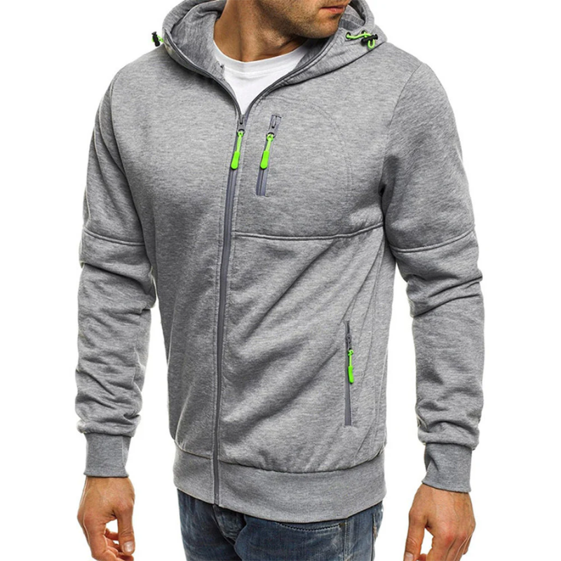 Danny | Herren Hoodie mit Reißverschluss | Schwarz Kapuzenpullover