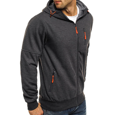 Danny | Herren Hoodie mit Reißverschluss | Schwarz Kapuzenpullover