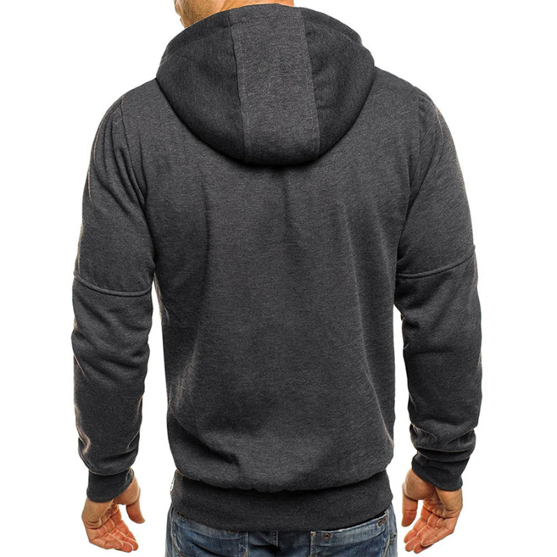 Danny | Herren Hoodie mit Reißverschluss | Schwarz Kapuzenpullover