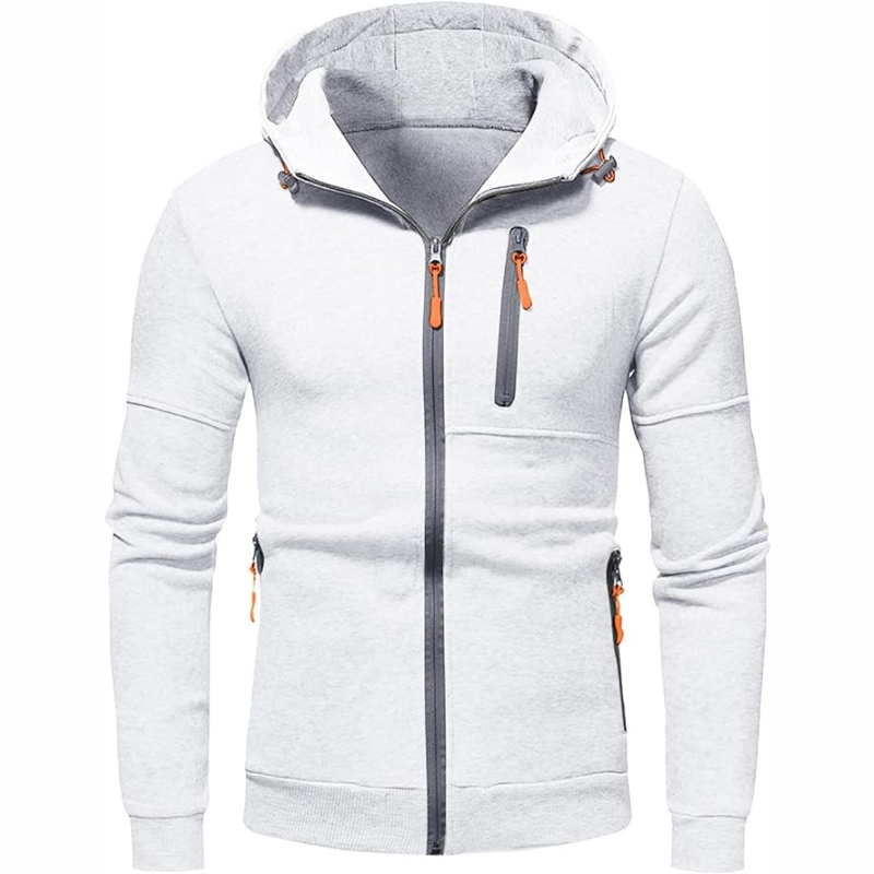 Danny | Herren Hoodie mit Reißverschluss | Schwarz Kapuzenpullover