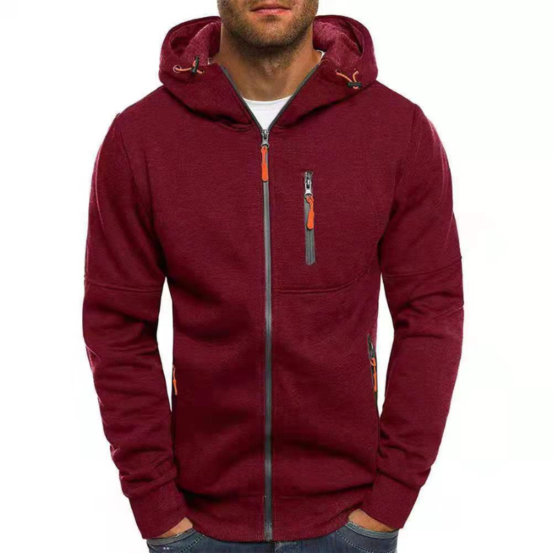 Danny | Herren Hoodie mit Reißverschluss | Schwarz Kapuzenpullover