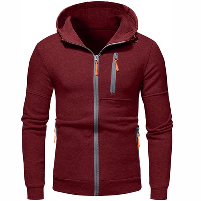 Danny | Herren Hoodie mit Reißverschluss | Schwarz Kapuzenpullover