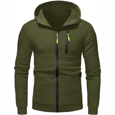 Danny | Herren Hoodie mit Reißverschluss | Schwarz Kapuzenpullover
