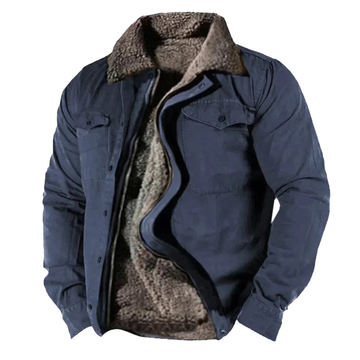 Mando | Herren Kurz Winterjacke | Blau Mantel
