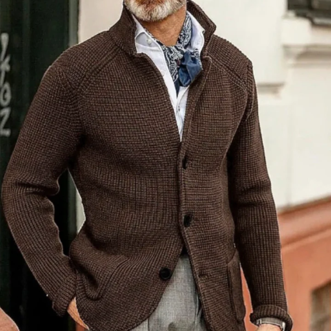 Idris | Herren Lange Strickweste | Trachtenweste