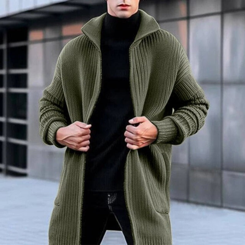 Sandu | Herren Lange Strickjacke | Schwarz