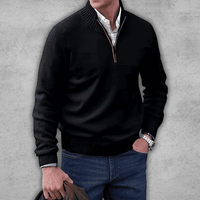 Hilmar | Herren Pullover mit Reißverschluss | Strick Sweater