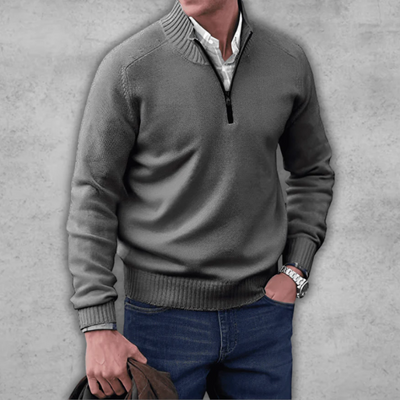 Hilmar | Herren Pullover mit Reißverschluss | Strick Sweater