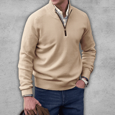 Hilmar | Herren Pullover mit Reißverschluss | Strick Sweater