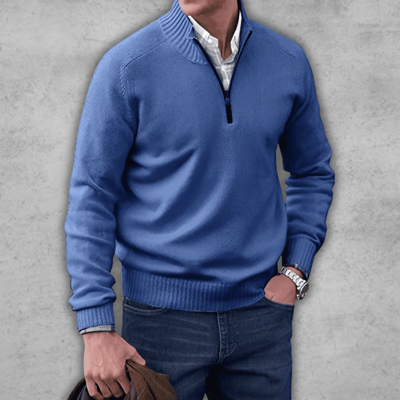 Hilmar | Herren Pullover mit Reißverschluss | Strick Sweater