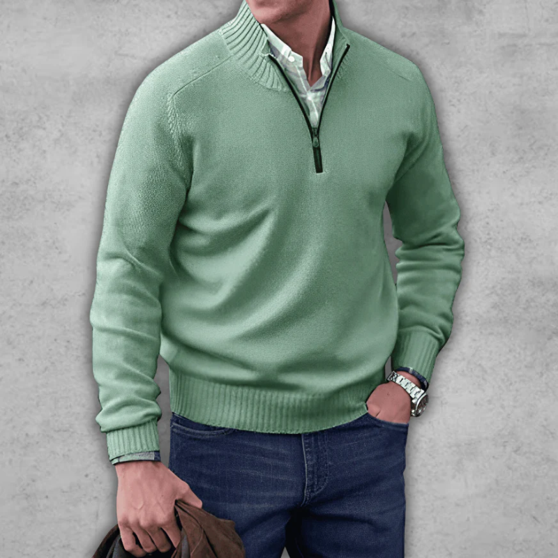 Hilmar | Herren Pullover mit Reißverschluss | Strick Sweater
