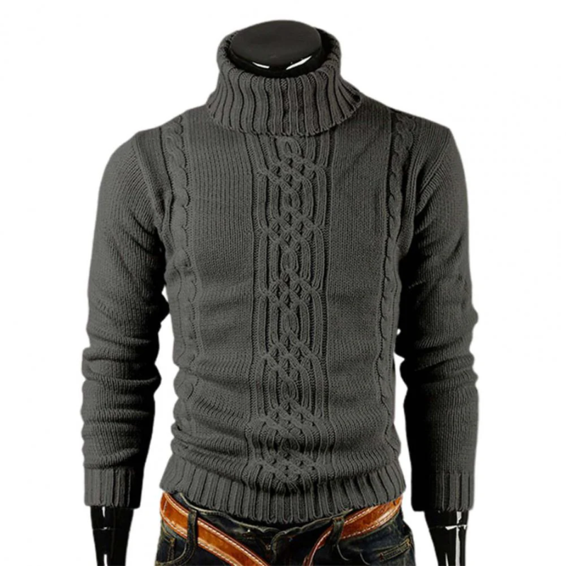 Davin | Herren Rollkragenpullover Schwarz | Ausgefallene