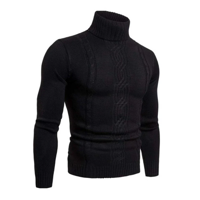 Davin | Herren Rollkragenpullover Schwarz | Ausgefallene