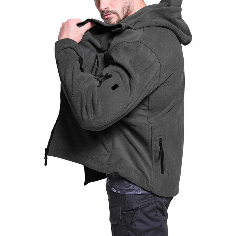 Diethelm | Herren Schwarz Hoodie | Kapuzenpullover mit Reißverschluss