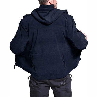 Diethelm | Herren Schwarz Hoodie | Kapuzenpullover mit Reißverschluss