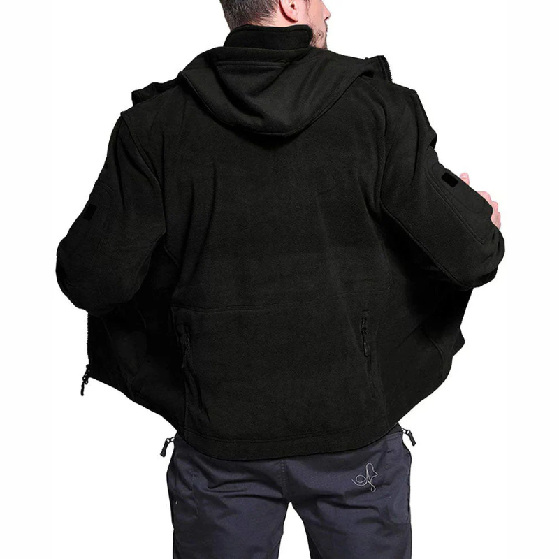 Diethelm | Herren Schwarz Hoodie | Kapuzenpullover mit Reißverschluss