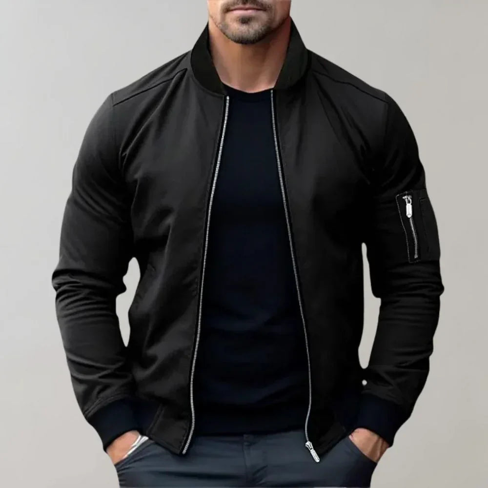 Malcolm | Herren Schwarze Bomberjacke | Leichte