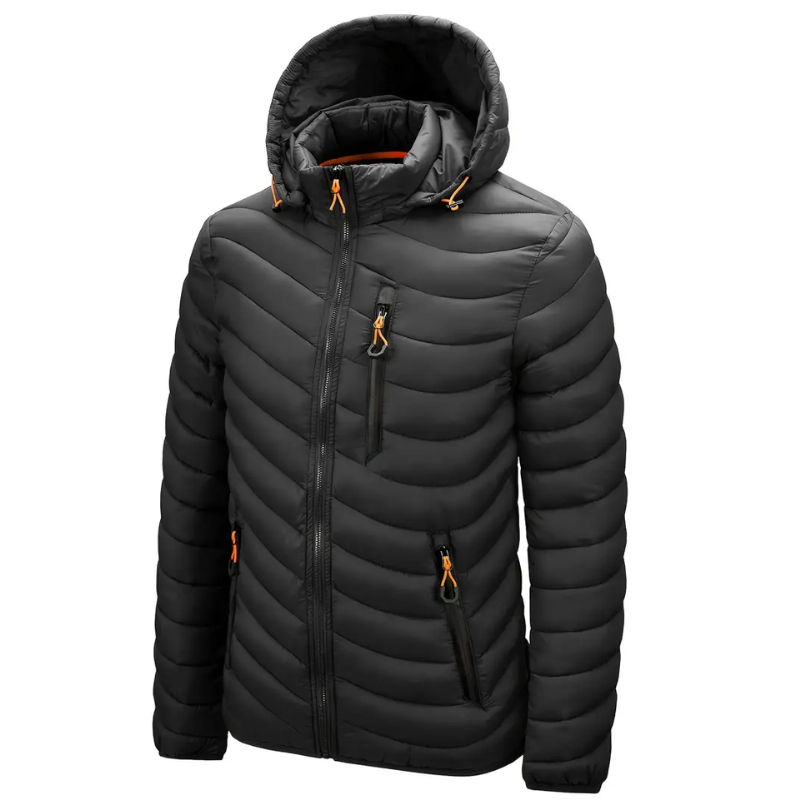 Zigmund | Herren Winter Steppjacke | Daunenjacke Schwarz