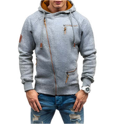 Detlef | Hoodie mit Reißverschluss Herren | Schwarz Kapuzenpullover