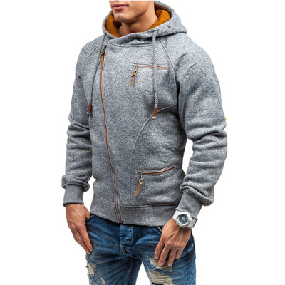 Detlef | Hoodie mit Reißverschluss Herren | Schwarz Kapuzenpullover