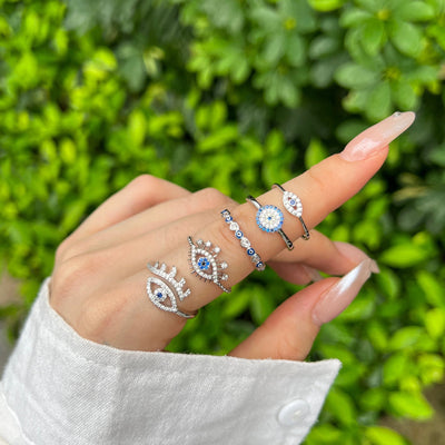 Toba Evil Eye Ring - Sterling Silber