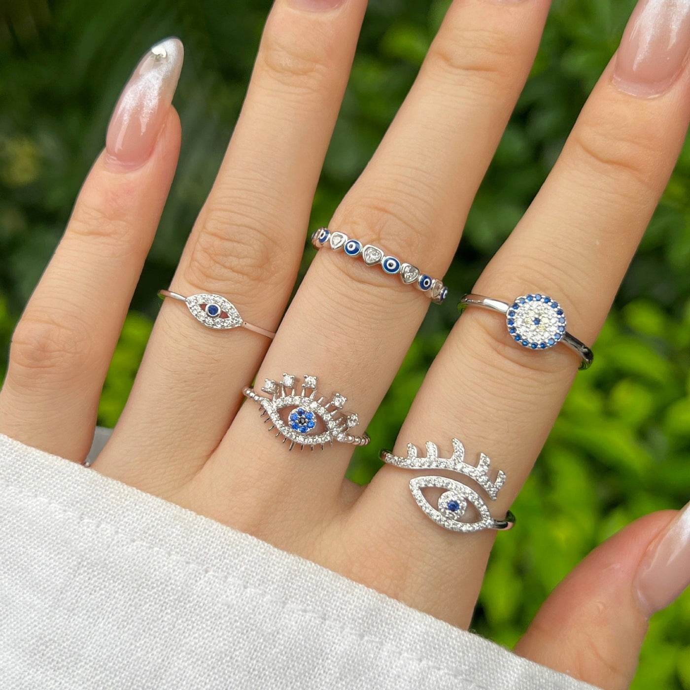 Toba Evil Eye Ring - Sterling Silber