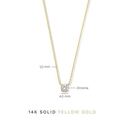 Cléa Gold Moissanite Stone Necklace