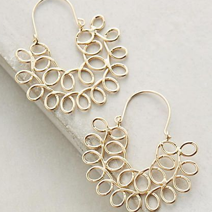 Vintage Goldene Hohle Mandala Ohrringe