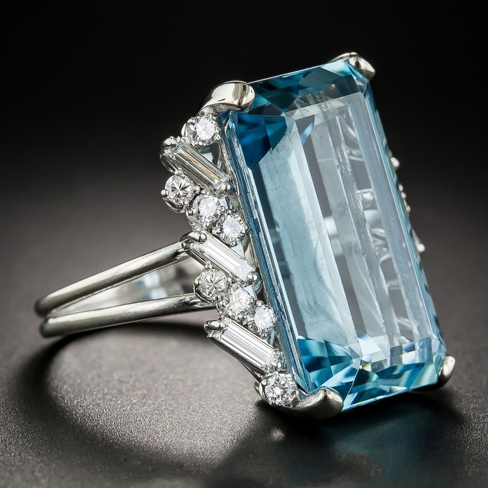 Vintage Kristallblauer Ring