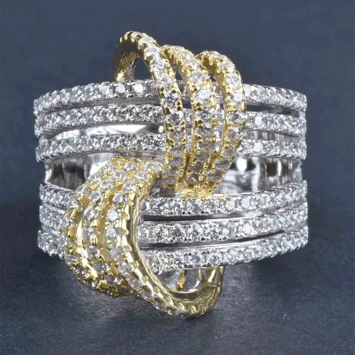 Gold & Silber Bright Braided Ring