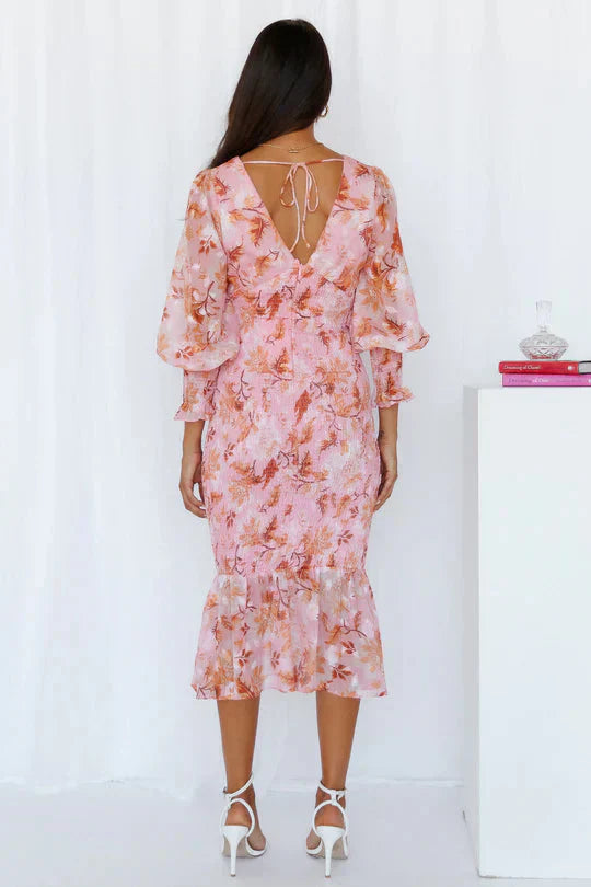 Florales Midikleid für Damen | Elegantes Sommerkleid aus hochwertigem, leichtem Stoff