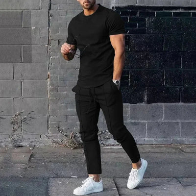 Herren-Freizeitset mit T-Shirt und Slim-Fit-Joggerhose