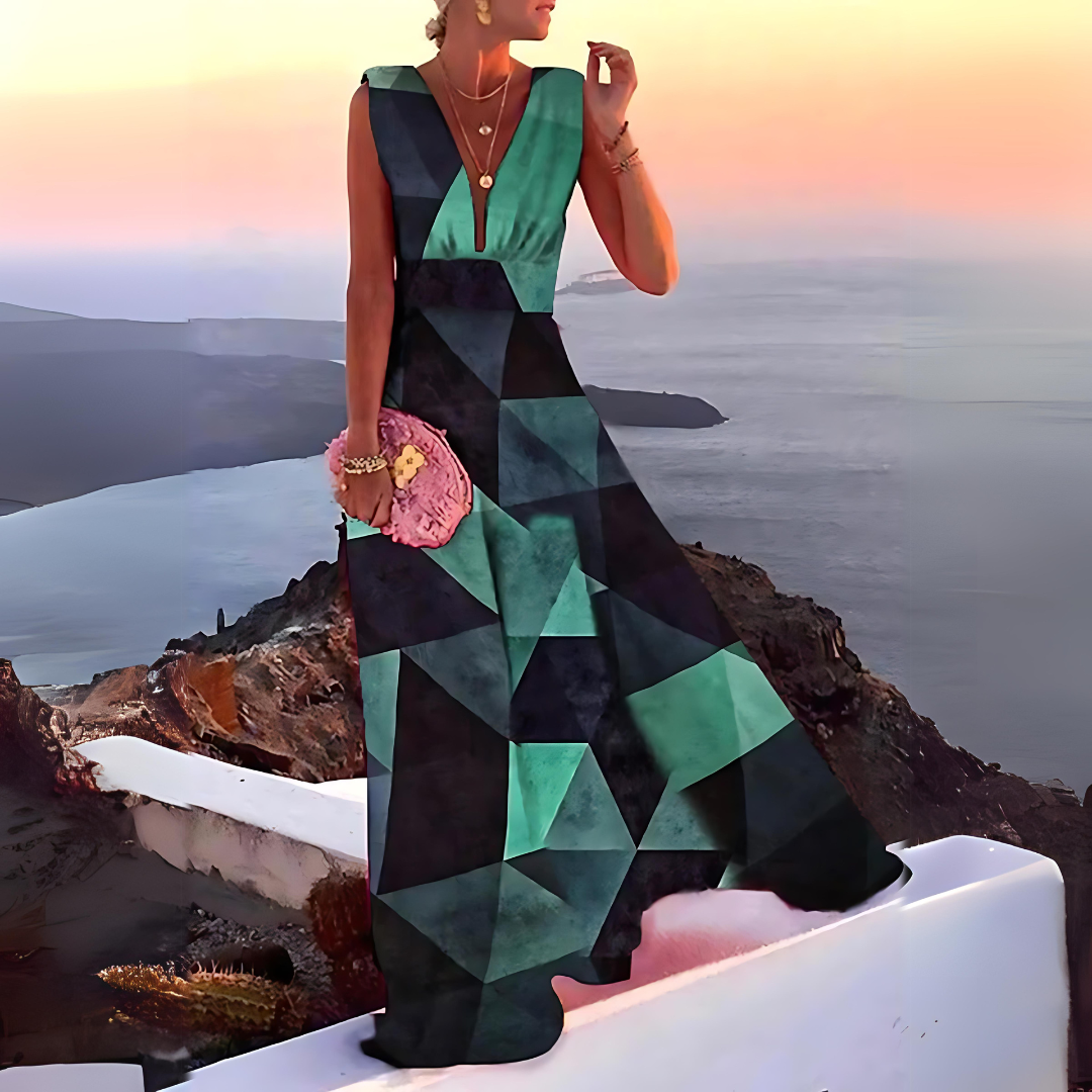 Samantha - Schickes und stilvolles ärmelloses bedrucktes Kleid für Frauen