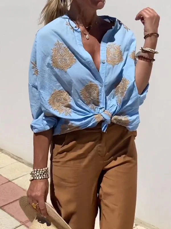 Rona - Puffärmelige Bluse mit einzigartigem Druck und stilvollem Design