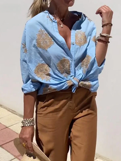 Rona - Puffärmelige Bluse mit einzigartigem Druck und stilvollem Design