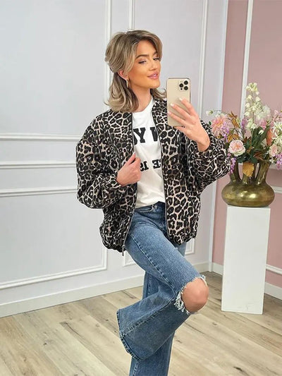 Jacke mit Leopardenmuster für Frauen - Lanie