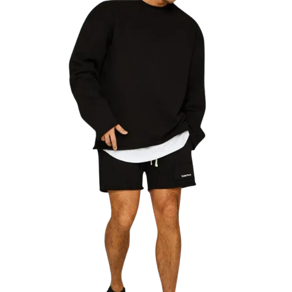 LESZE - STILVOLLE LANGARM PULLOVERHEMDEN MIT KURZE HOSE