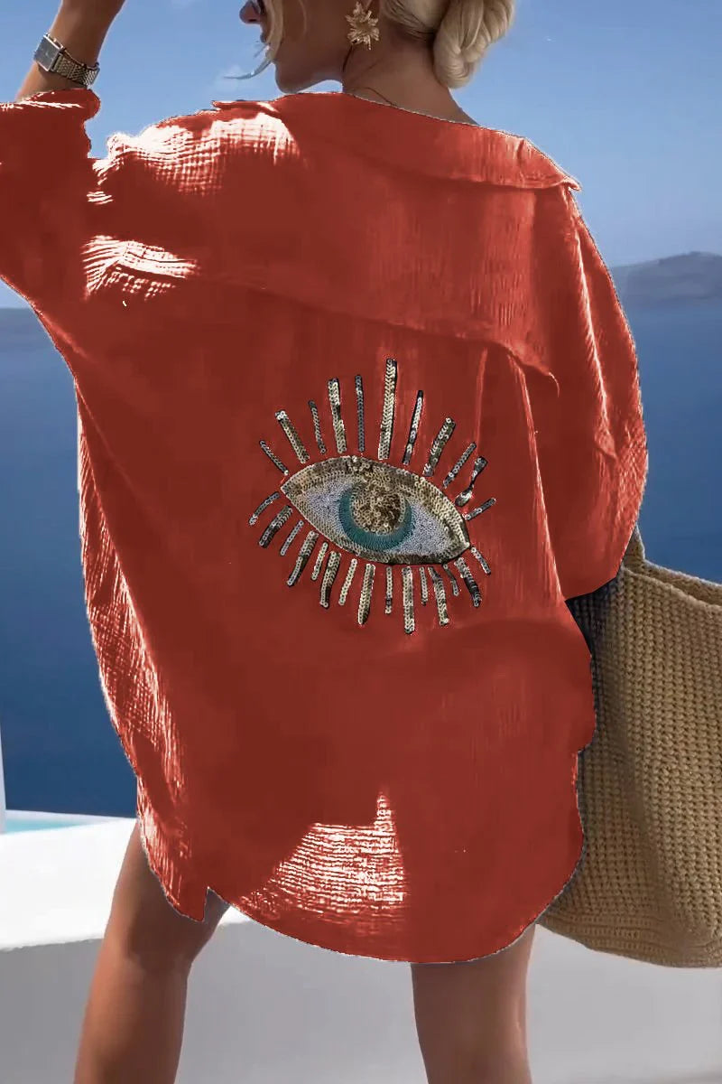 Serenya – Vielseitiges Oversize-Hemd mit Knopfleiste