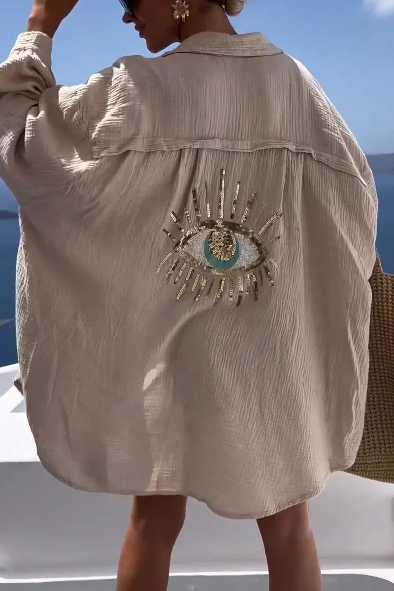 Serenya – Vielseitiges Oversize-Hemd mit Knopfleiste