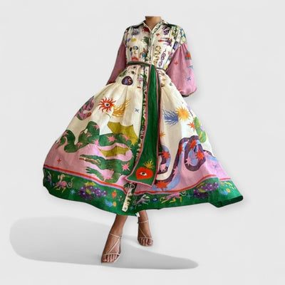 Nele | Elegantes buntes Kleid