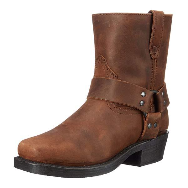 Herren Lederstiefel – Robuste Biker Boots mit stabilem Blockabsatz