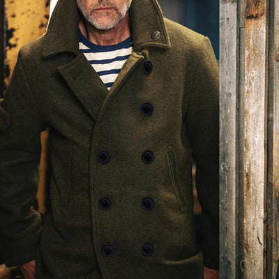 Herren Zweireiher-Mantel mit Seitentaschen