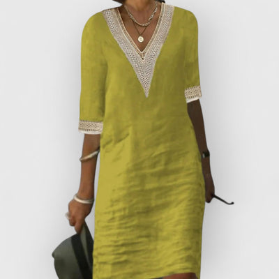 Vivian | Leinenkleid mit V-Ausschnitt