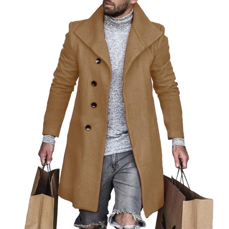 Eleganter Knopfmantel mit Reverskragen für Herren