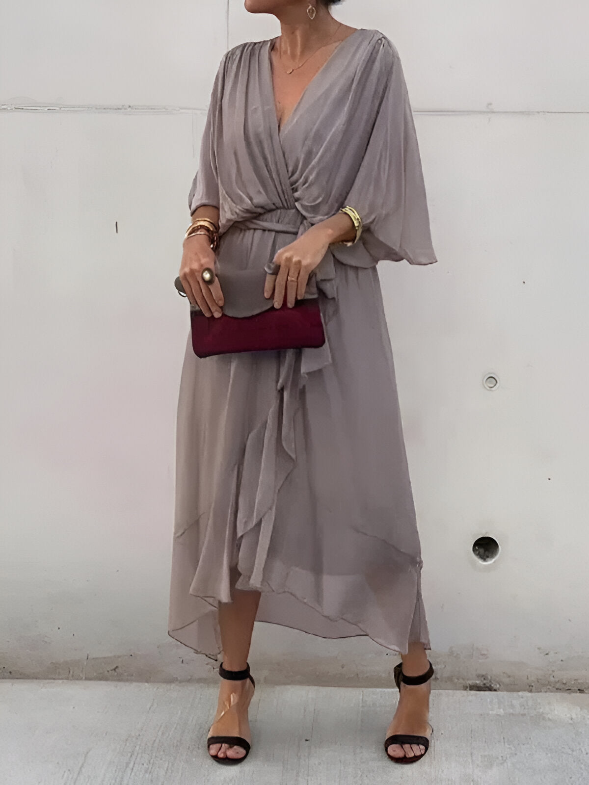 Claire | Midi-Kleid mit Taillengürtel