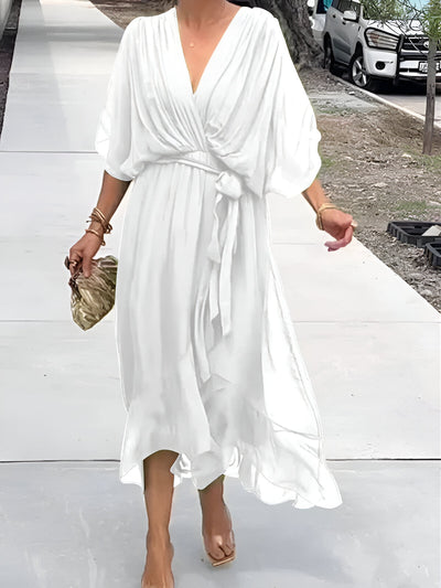 Claire | Midi-Kleid mit Taillengürtel
